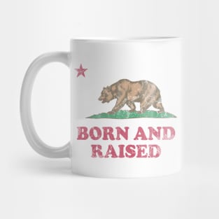 Born And Raised California Republic Flag Mug